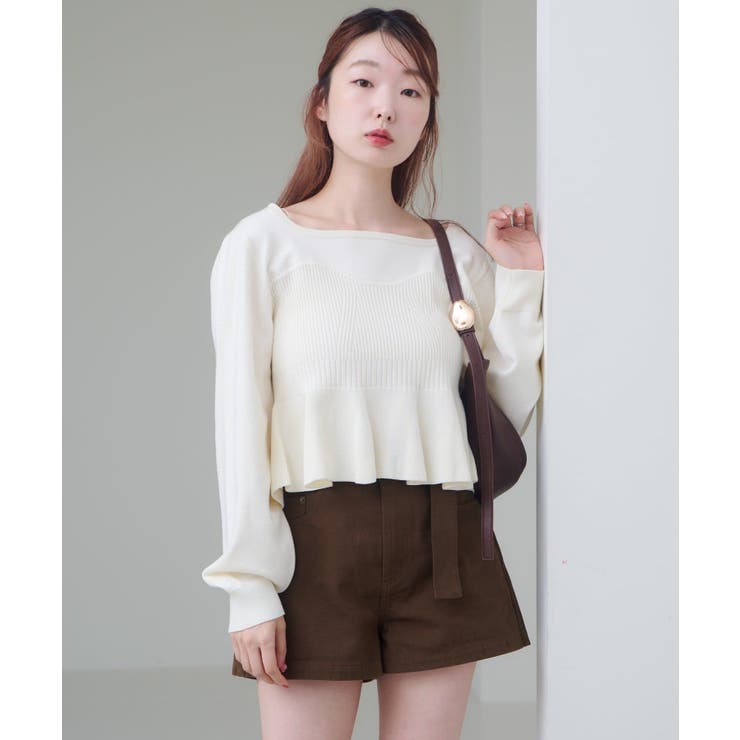 【Kastane】ビスチェペプラムニット | PAL GROUP OUTLET | 詳細画像1 