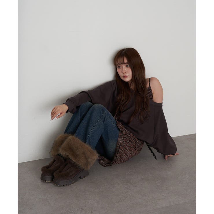 【RAY CASSIN】オフショルSWTレイヤードチェックOP | PAL GROUP OUTLET | 詳細画像9 