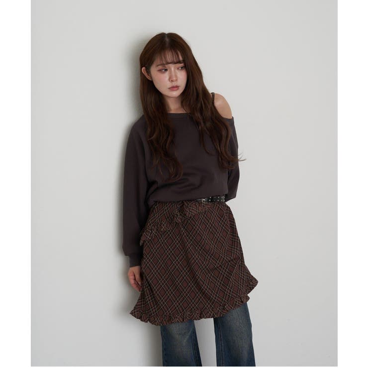 【RAY CASSIN】オフショルSWTレイヤードチェックOP | PAL GROUP OUTLET | 詳細画像12 