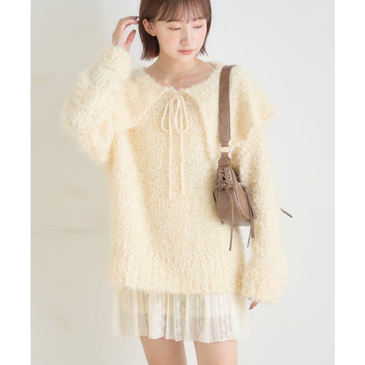 IVO | 【mystic】[mline]襟付きスノーシャギーニット | PAL GROUP OUTLET