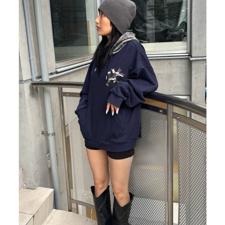 【WHO'S WHO gallery】KOOKYN KYカモ柄切り替えフーディ | PAL GROUP OUTLET | 詳細画像5 