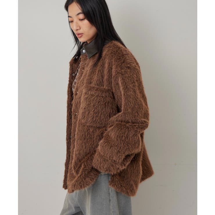 【WHO'S WHO gallery】襟切り替えシャギーシャツジャケット | PAL GROUP OUTLET | 詳細画像9 