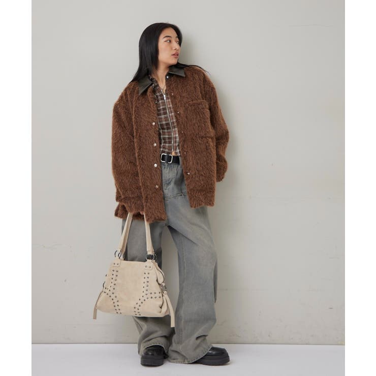 【WHO'S WHO gallery】襟切り替えシャギーシャツジャケット | PAL GROUP OUTLET | 詳細画像10 