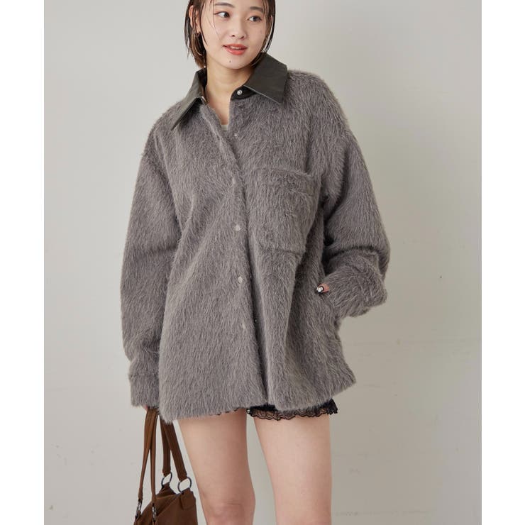 【WHO'S WHO gallery】襟切り替えシャギーシャツジャケット | PAL GROUP OUTLET | 詳細画像12 