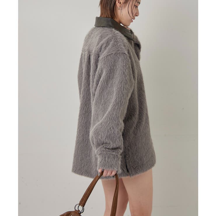 【WHO'S WHO gallery】襟切り替えシャギーシャツジャケット | PAL GROUP OUTLET | 詳細画像13 