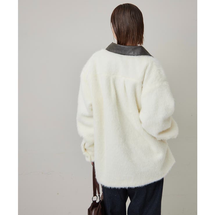 【WHO'S WHO gallery】襟切り替えシャギーシャツジャケット | PAL GROUP OUTLET | 詳細画像5 