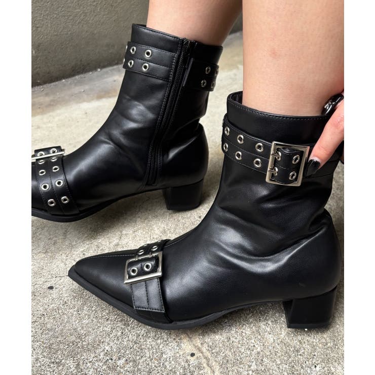 【WHO'S WHO gallery】ダブルベルトショートブーツ | PAL GROUP OUTLET | 詳細画像2 