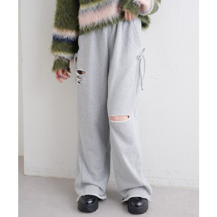 GRY | 【w closet】リボンスウェットパンツ | PAL GROUP OUTLET