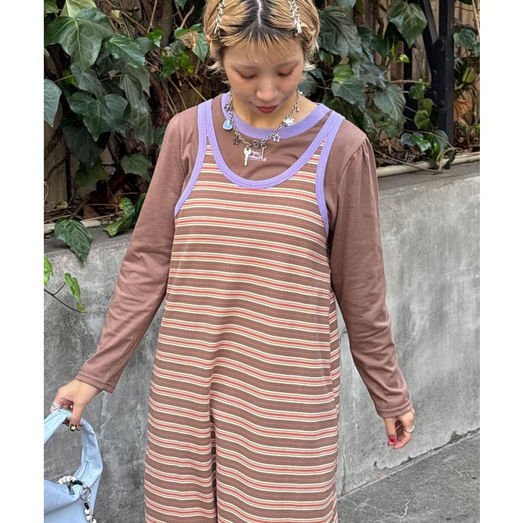 BROWN | 【Ciaopanic】H.Sインナー付きアシメタンクワンピース | PAL GROUP OUTLET