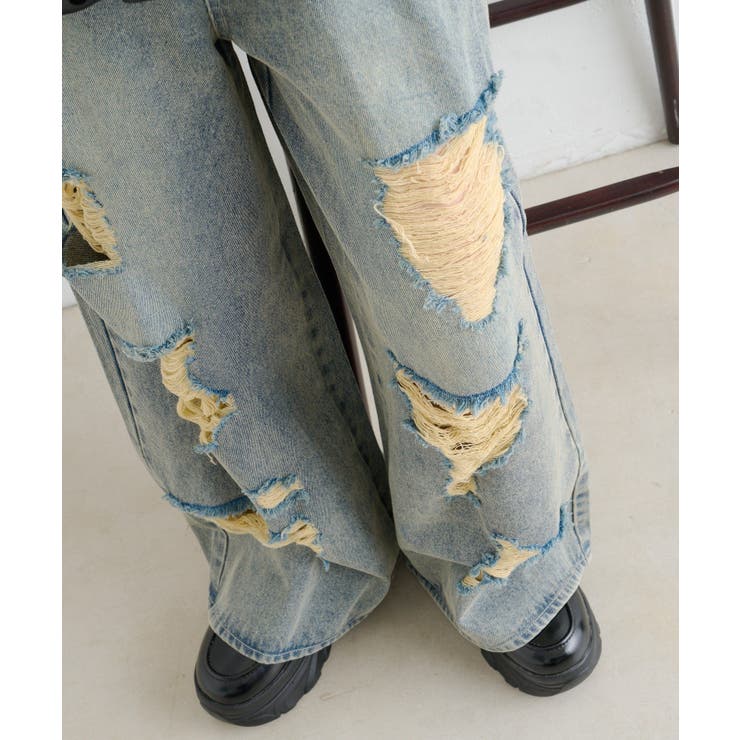 【w closet】クラッシュダメージデニムパンツ | PAL GROUP OUTLET | 詳細画像5 