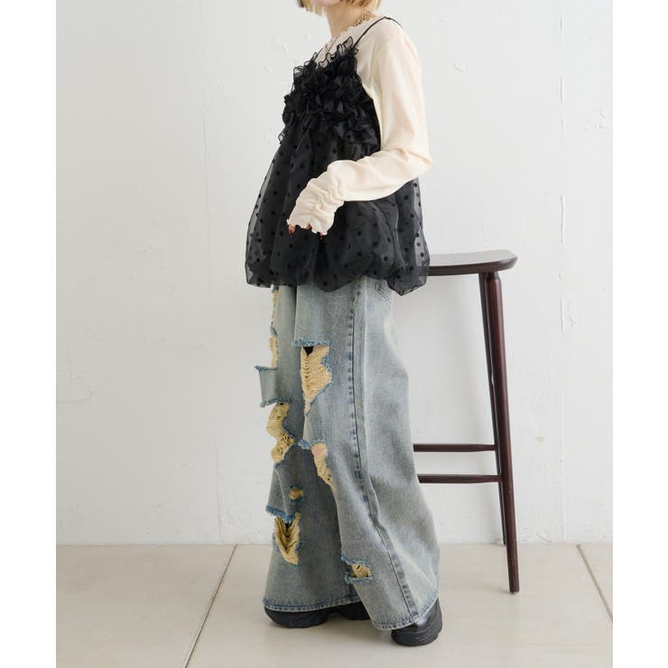 【w closet】クラッシュダメージデニムパンツ | PAL GROUP OUTLET | 詳細画像7 