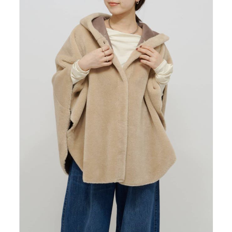【Omekashi】ショートファーボンディングポンチョ | PAL GROUP OUTLET | 詳細画像14 