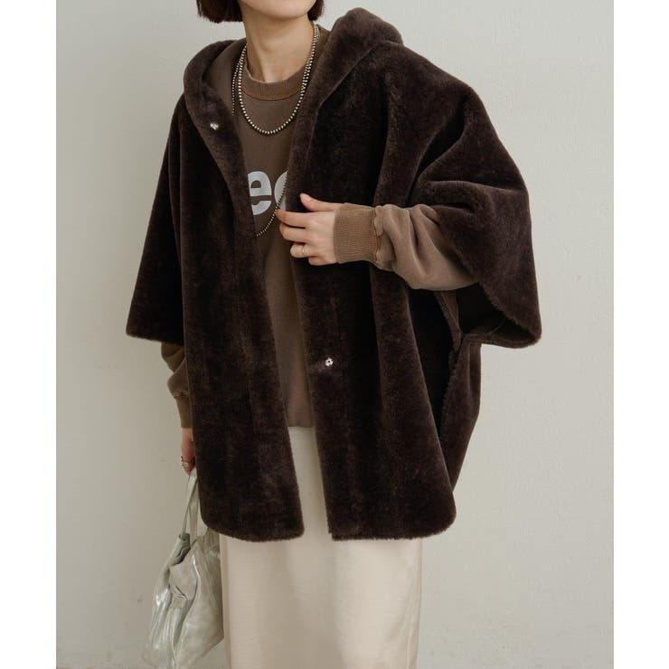 CCL | 【Omekashi】ショートファーボンディングポンチョ | PAL GROUP OUTLET