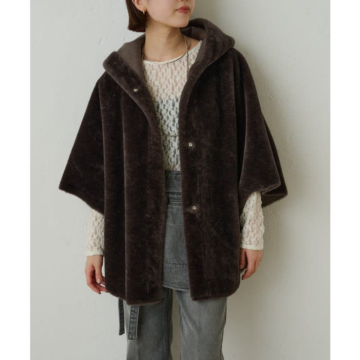 【Omekashi】ショートファーボンディングポンチョ | PAL GROUP OUTLET | 詳細画像45 