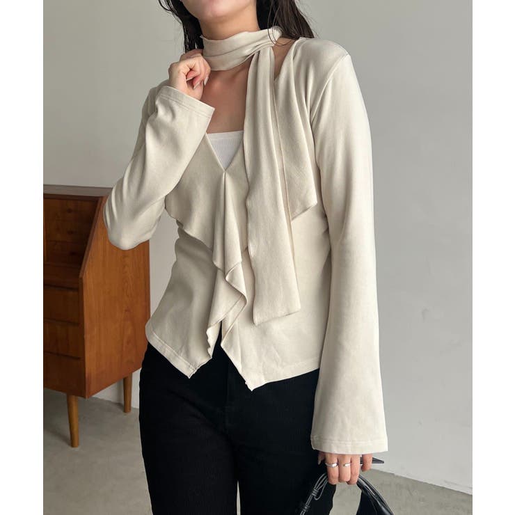 ECRU | 【CAPRICIEUX LE'MAGE】タイ付ラッフルTOPS | PAL GROUP OUTLET