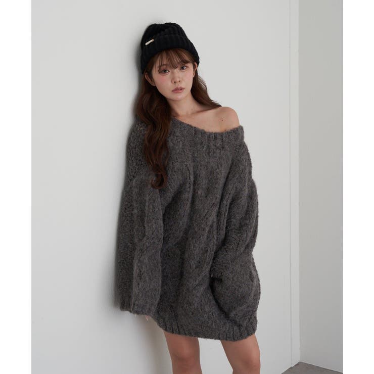 【RAY CASSIN】ケーブルルーズチュニックKNIT | PAL GROUP OUTLET | 詳細画像1 