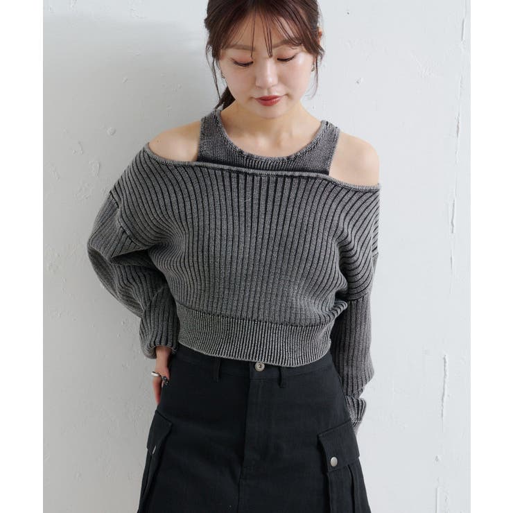 【Kastane】ピグメントオフショルタンクニット | PAL GROUP OUTLET | 詳細画像1 