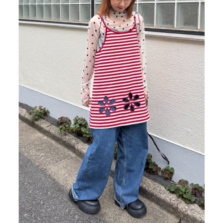 H Sボーダーフラワーカットキャミチュニック | PAL GROUP OUTLET | 詳細画像19 