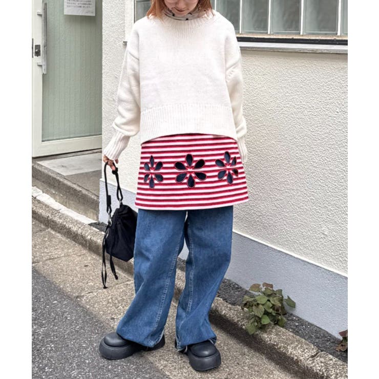 H Sボーダーフラワーカットキャミチュニック | PAL GROUP OUTLET | 詳細画像20 