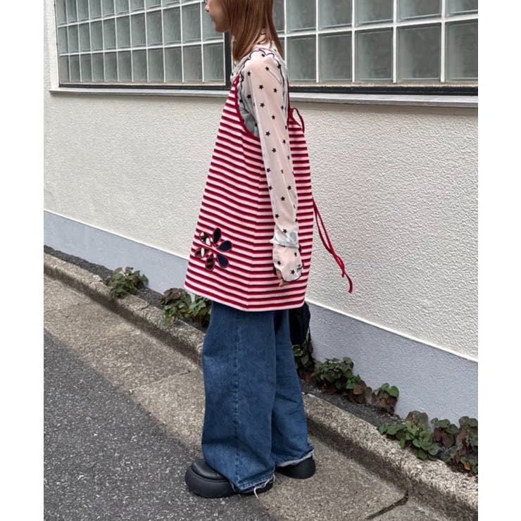 H Sボーダーフラワーカットキャミチュニック | PAL GROUP OUTLET | 詳細画像17 