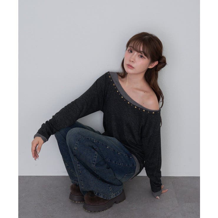 【RAY CASSIN】スタッズ付レイヤードロンT | PAL GROUP OUTLET | 詳細画像1 
