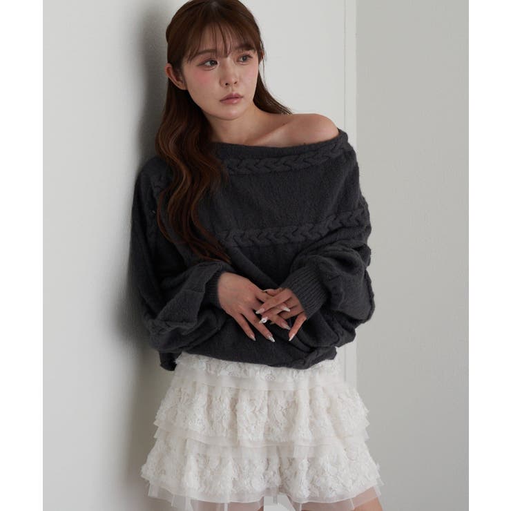 CGRY | 【RAY CASSIN】ケーブルドルマンルーズKNIT | PAL GROUP OUTLET