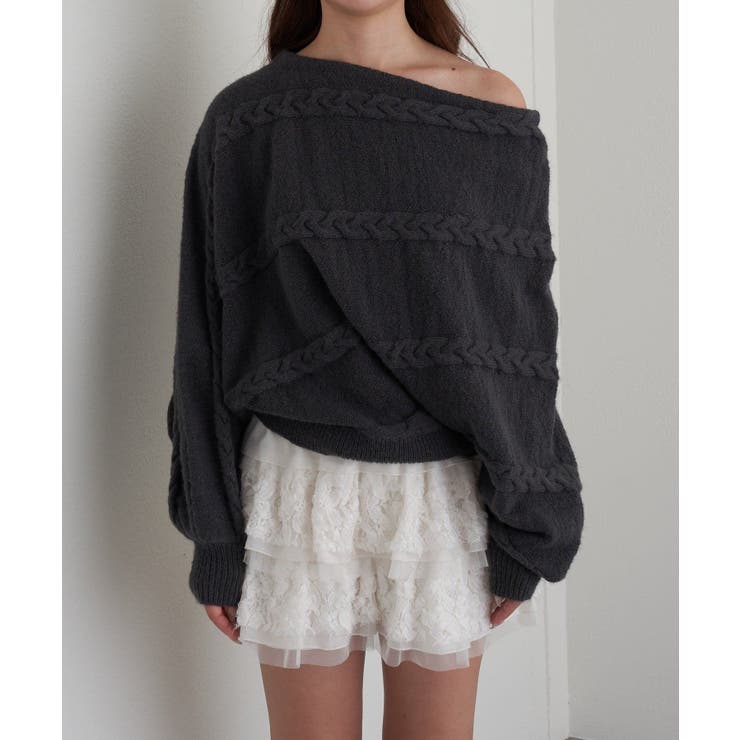 【RAY CASSIN】ケーブルドルマンルーズKNIT | PAL GROUP OUTLET | 詳細画像19 