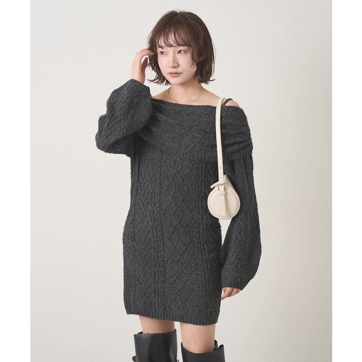 CCL | 【mystic】[mline]オフショル ケーブルニットワンピース | PAL GROUP OUTLET