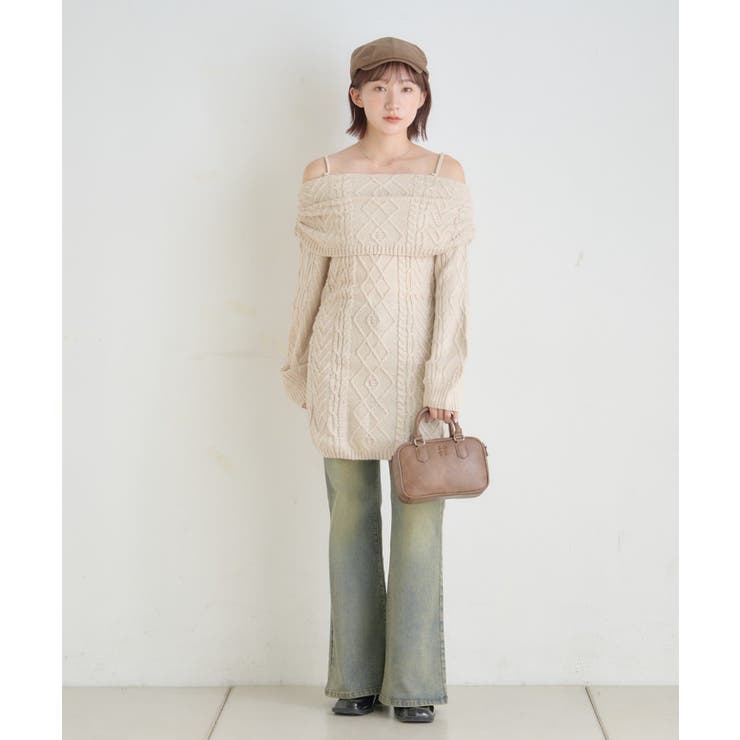 【mystic】[mline]オフショル ケーブルニットワンピース | PAL GROUP OUTLET | 詳細画像11 