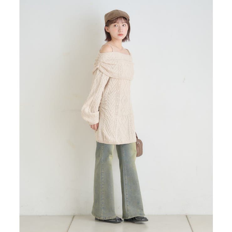 【mystic】[mline]オフショル ケーブルニットワンピース | PAL GROUP OUTLET | 詳細画像13 