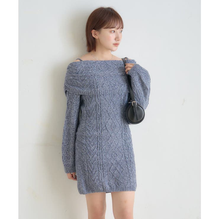 【mystic】[mline]オフショル ケーブルニットワンピース | PAL GROUP OUTLET | 詳細画像14 