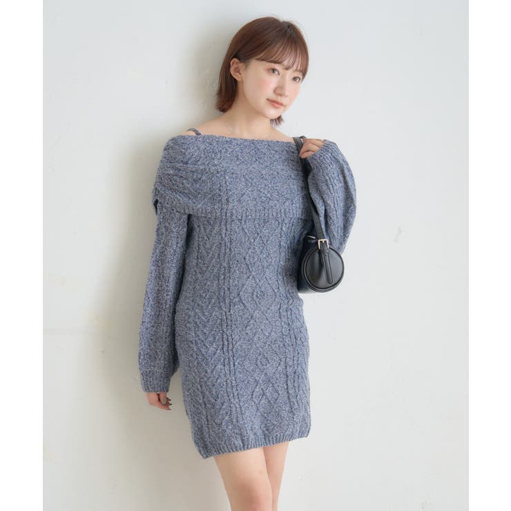 【mystic】[mline]オフショル ケーブルニットワンピース | PAL GROUP OUTLET | 詳細画像15 