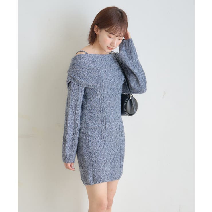 【mystic】[mline]オフショル ケーブルニットワンピース | PAL GROUP OUTLET | 詳細画像16 