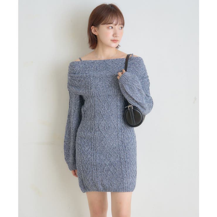 【mystic】[mline]オフショル ケーブルニットワンピース | PAL GROUP OUTLET | 詳細画像17 