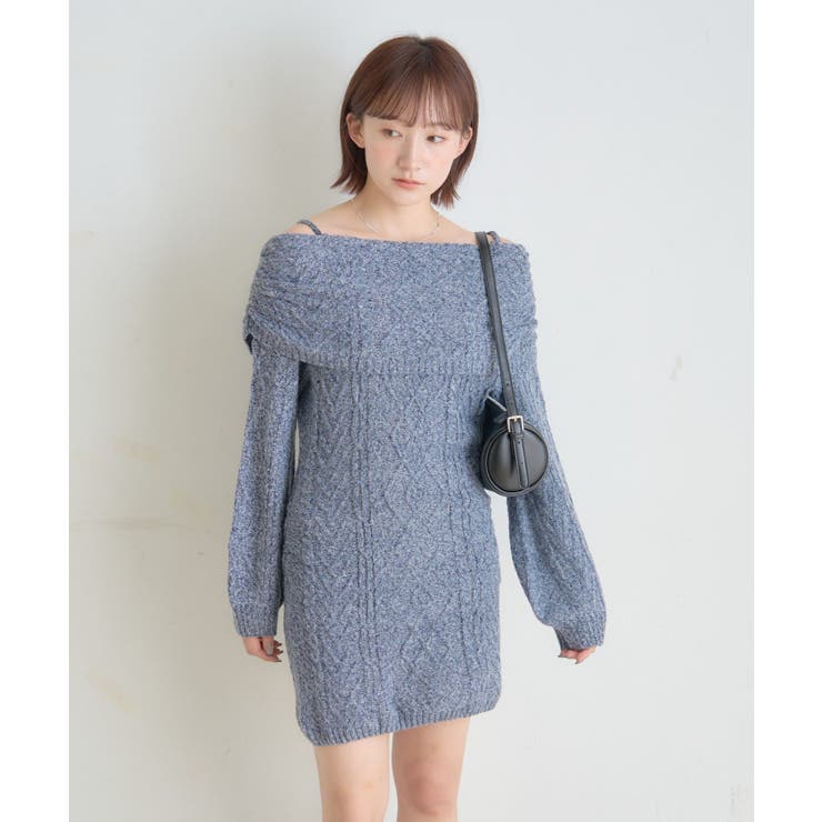 【mystic】[mline]オフショル ケーブルニットワンピース | PAL GROUP OUTLET | 詳細画像18 