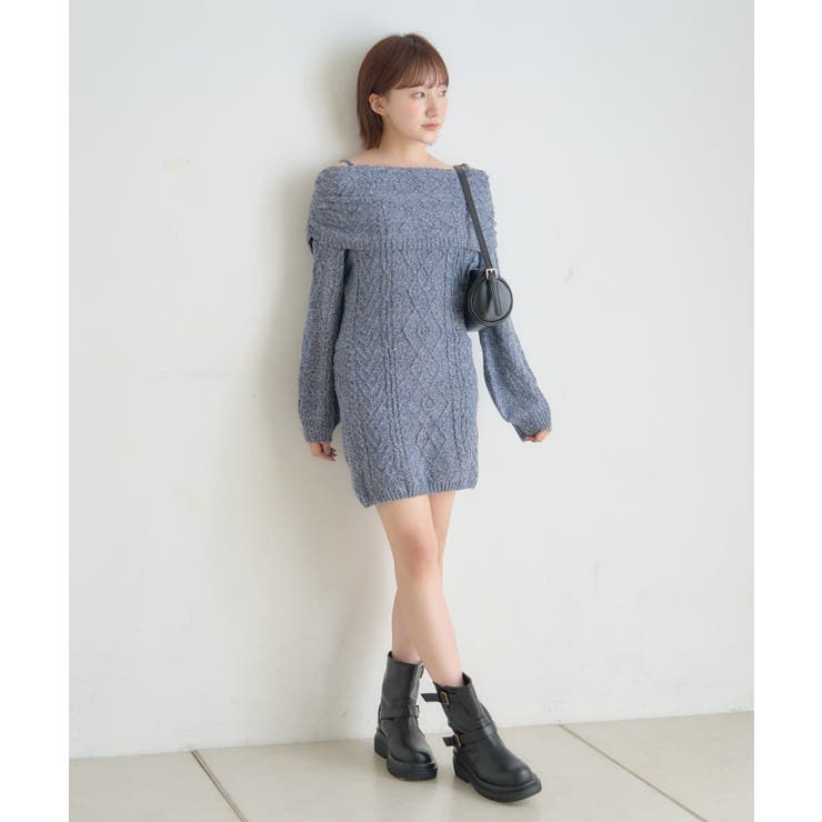 【mystic】[mline]オフショル ケーブルニットワンピース | PAL GROUP OUTLET | 詳細画像19 