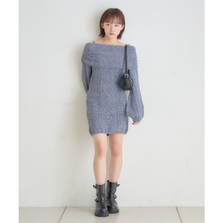 【mystic】[mline]オフショル ケーブルニットワンピース | PAL GROUP OUTLET | 詳細画像20 
