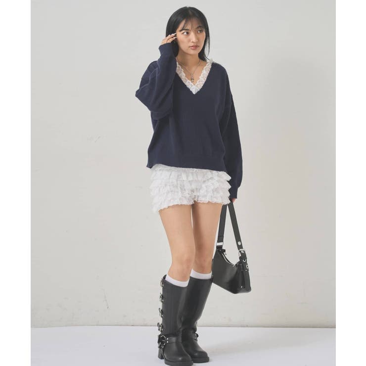 【WHO'S WHO gallery】レースVネックニット | PAL GROUP OUTLET | 詳細画像17 