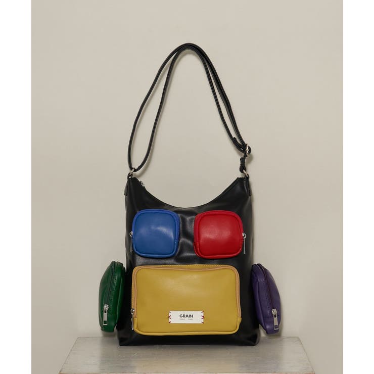 BLK | 【Ciaopanic】【GRAIN】マルチポケットショルダーバッグ | PAL GROUP OUTLET