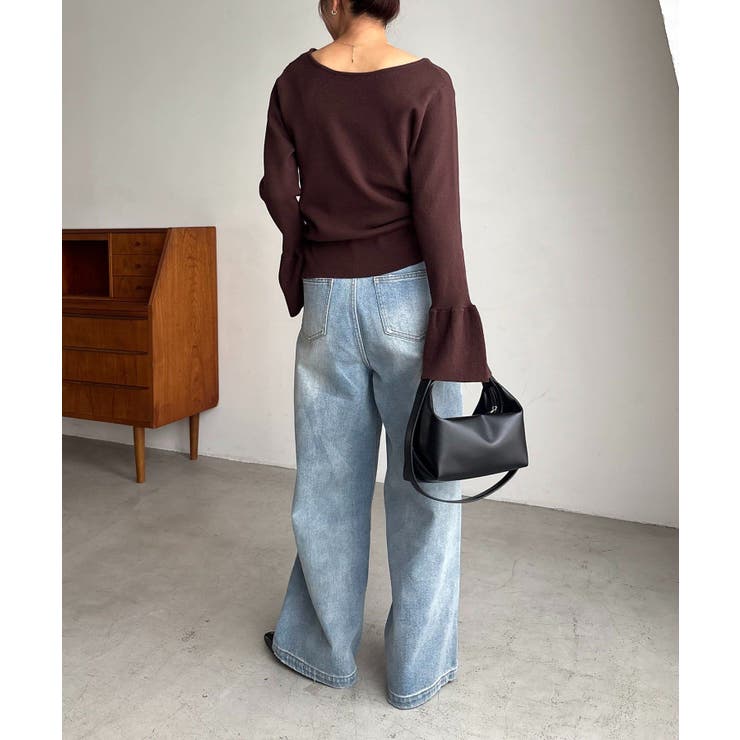 【CAPRICIEUX LE'MAGE】フレア袖アシメネックニット | PAL GROUP OUTLET | 詳細画像9 