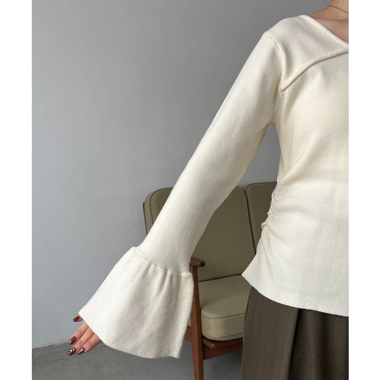 【CAPRICIEUX LE'MAGE】フレア袖アシメネックニット | PAL GROUP OUTLET | 詳細画像36 