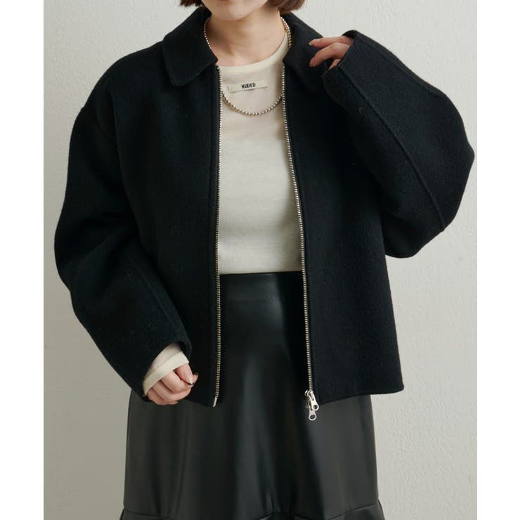 BLK | 【Omekashi】ファインメリノウールビーバーリバージャケット | PAL GROUP OUTLET