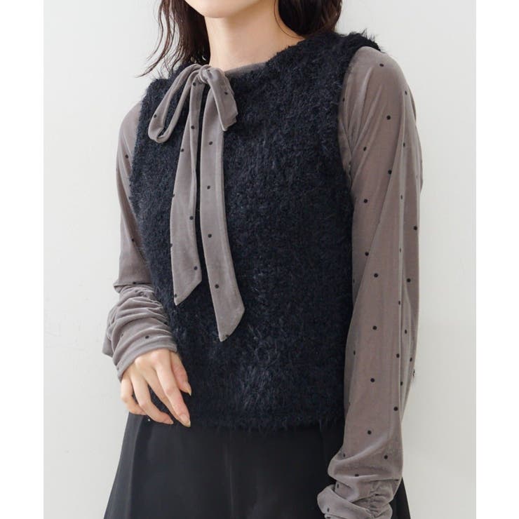 BLK | 【Kastane】シャギーネップベスト | PAL GROUP OUTLET