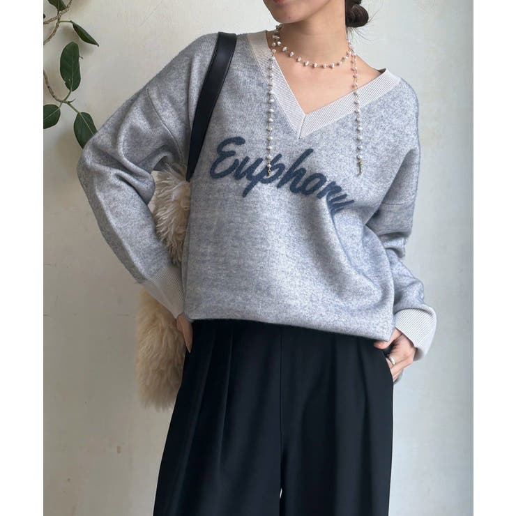 GYG | 【DouDou】W ロゴシャギーニット | PAL GROUP OUTLET