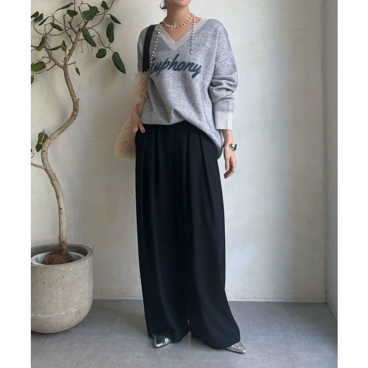 【DouDou】W ロゴシャギーニット | PAL GROUP OUTLET | 詳細画像1 