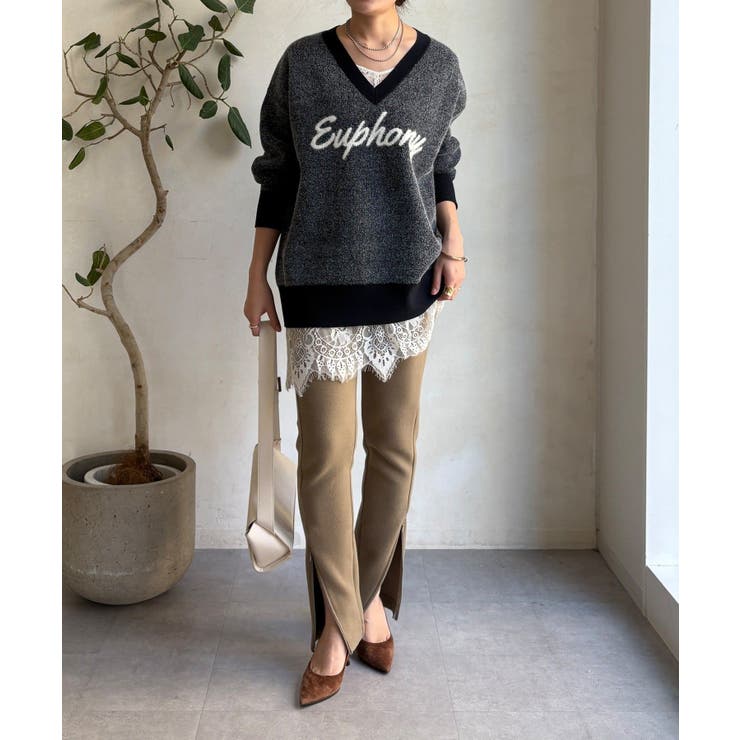 【DouDou】W ロゴシャギーニット | PAL GROUP OUTLET | 詳細画像10 