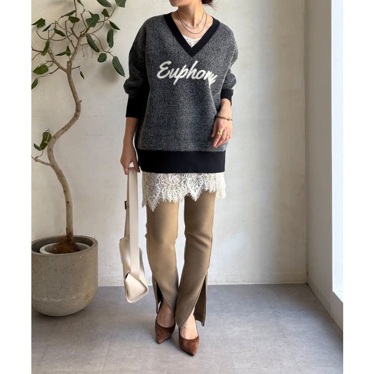 【DouDou】W ロゴシャギーニット | PAL GROUP OUTLET | 詳細画像11 