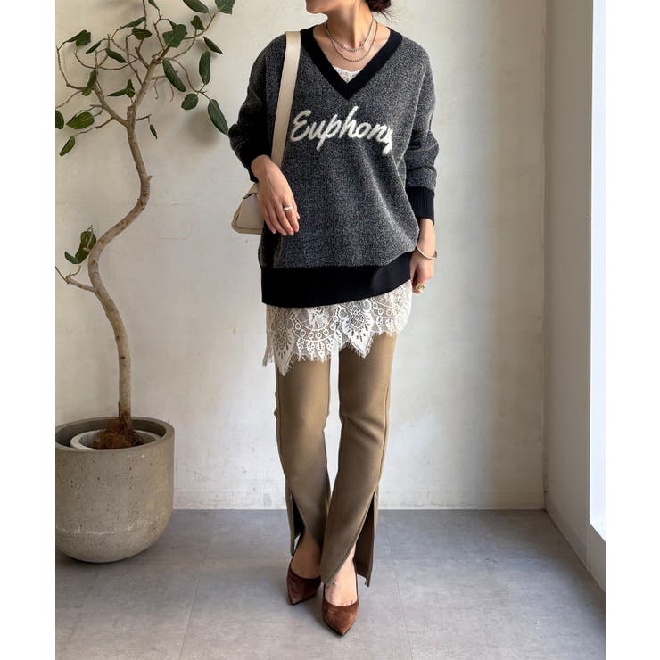 【DouDou】W ロゴシャギーニット | PAL GROUP OUTLET | 詳細画像13 