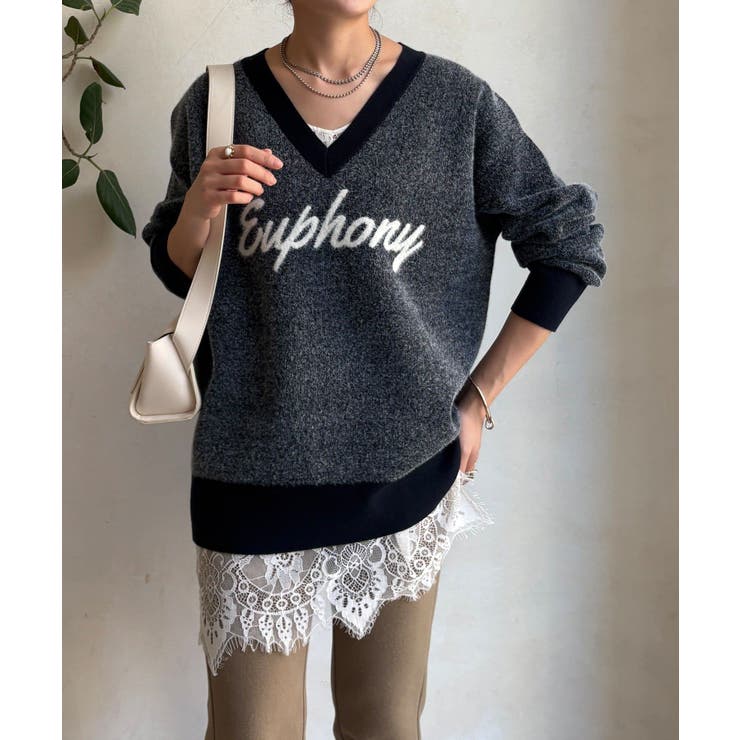 【DouDou】W ロゴシャギーニット | PAL GROUP OUTLET | 詳細画像15 