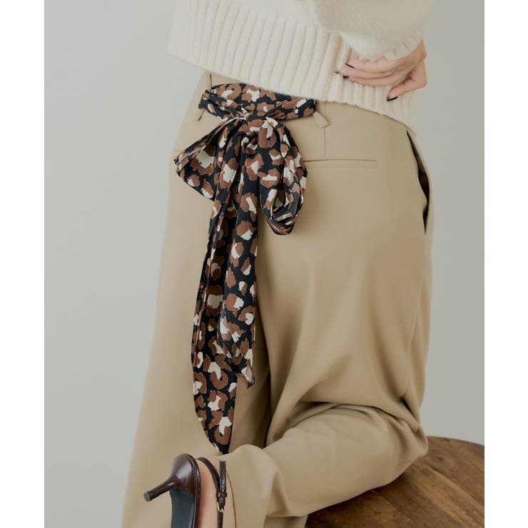 BEI | 【Chico】スカーフベルト付ダブルタックウールスラックス | PAL GROUP OUTLET